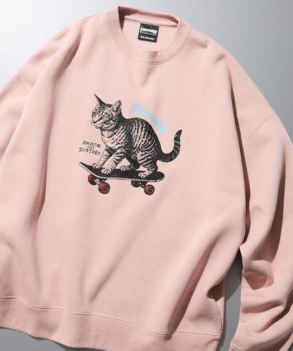 THRASHER×FREAK'S STORE / THRASHER 聯名特別款寬鬆版型印花圓領衛衣 / CAT