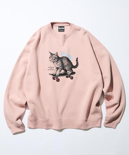THRASHER×FREAK'S STORE / THRASHER 聯名特別款寬鬆版型印花圓領衛衣 / CAT