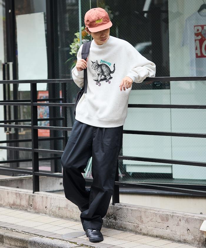 THRASHER×FREAK'S STORE / THRASHER 聯名特別款寬鬆版型印花圓領衛衣 / CAT