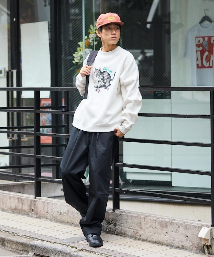THRASHER×FREAK'S STORE / THRASHER 聯名特別款寬鬆版型印花圓領衛衣 / CAT