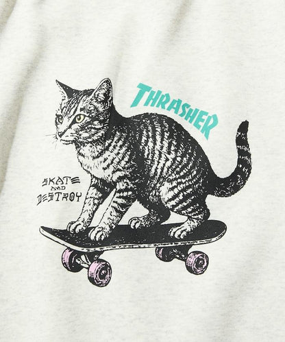 THRASHER×FREAK'S STORE / THRASHER 聯名特別款寬鬆版型印花圓領衛衣 / CAT