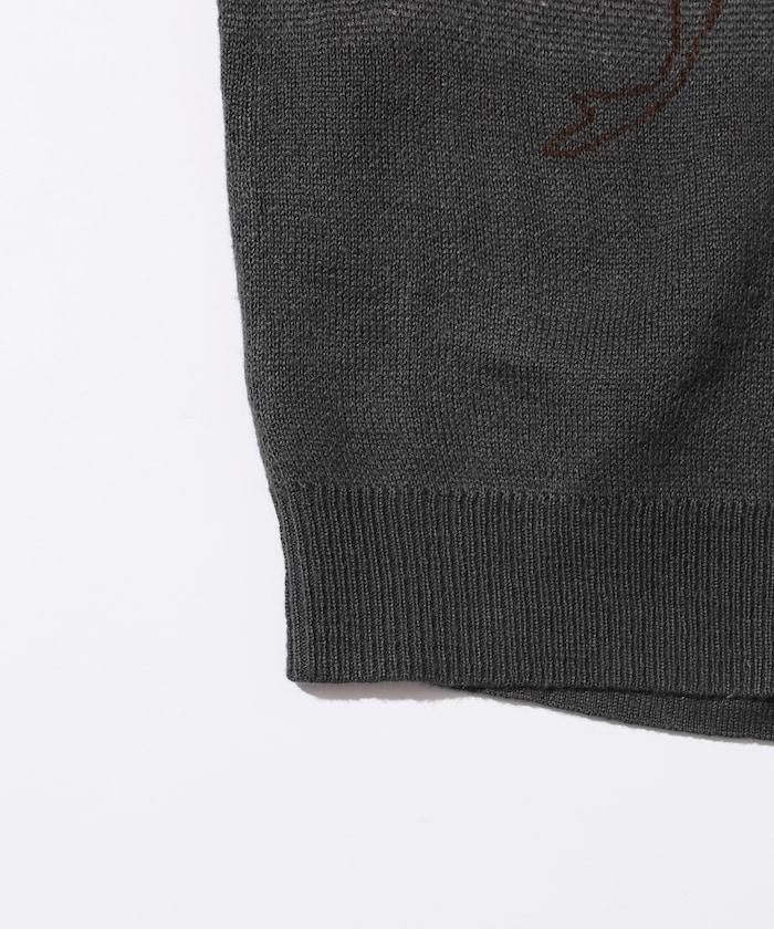 仿衛衣風動物提花針織衫