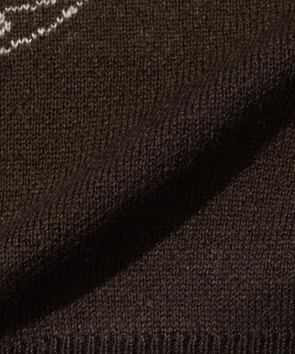 仿衛衣風動物提花針織衫