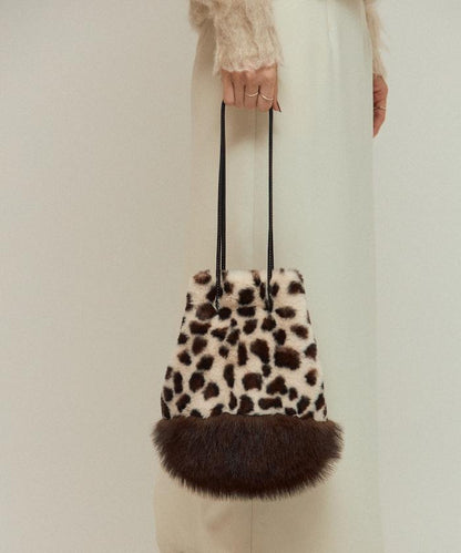 仿皮草動物束口包