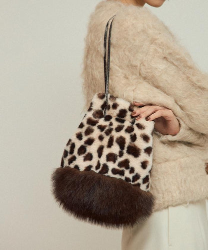 仿皮草動物束口包