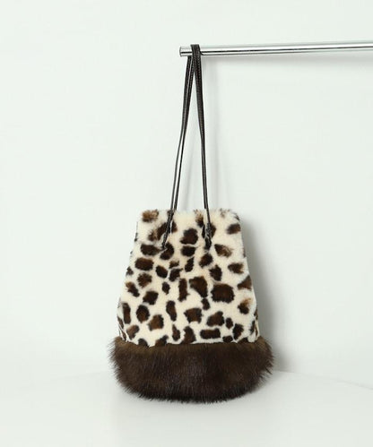 仿皮草動物束口包