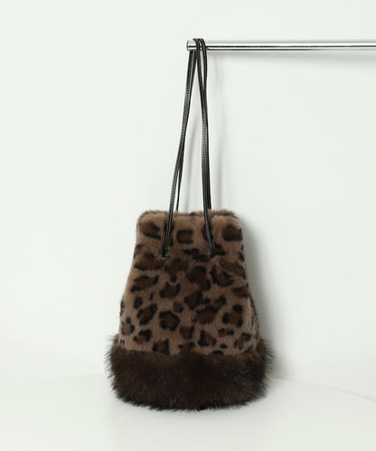 仿皮草動物束口包