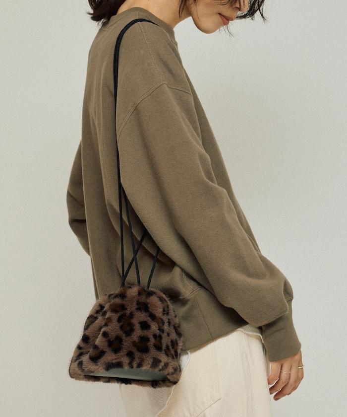 仿皮草迷你束口包