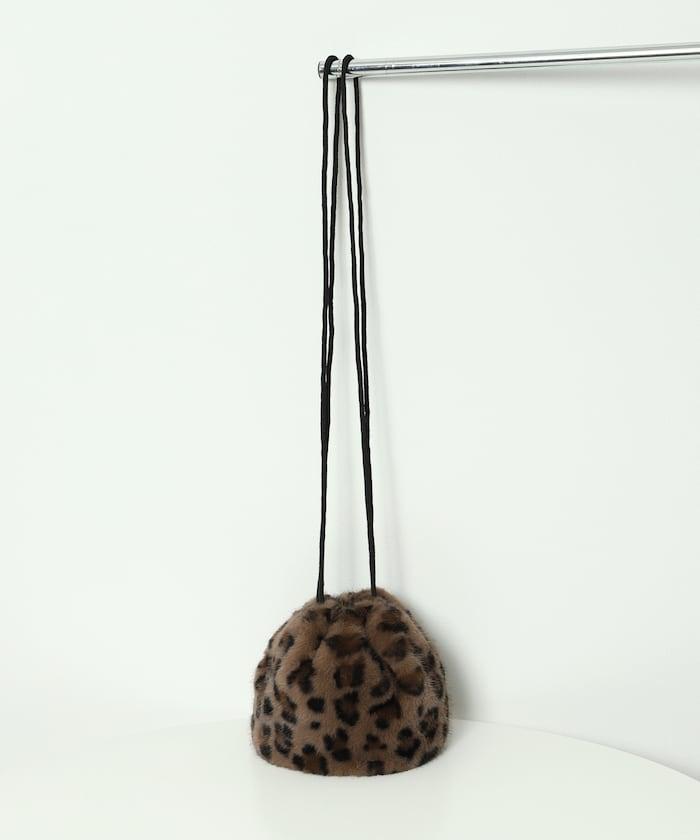 仿皮草迷你束口包