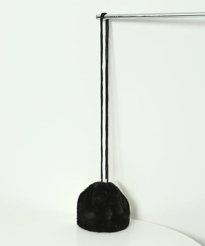 仿皮草迷你束口包