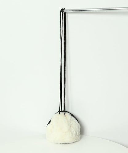 仿皮草迷你束口包