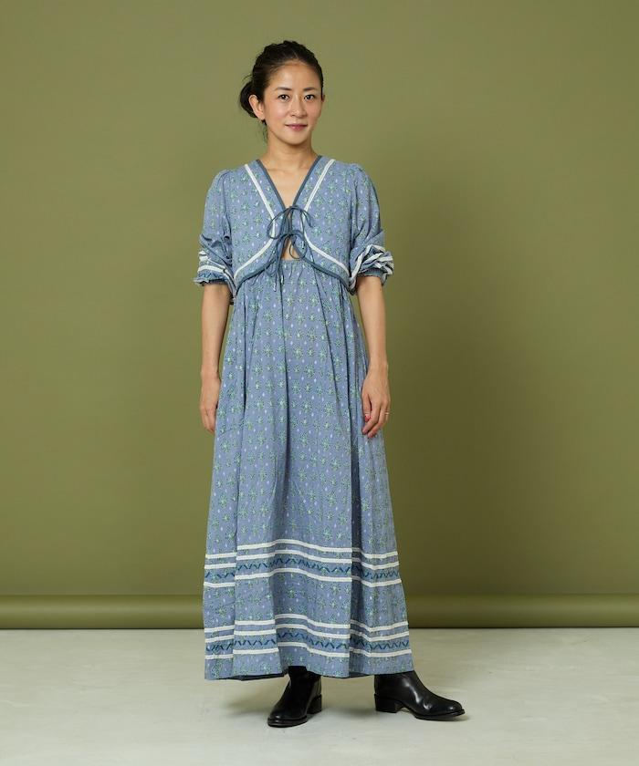 胸部絎縫 蝴蝶結 胸部鏤空 連衣裙