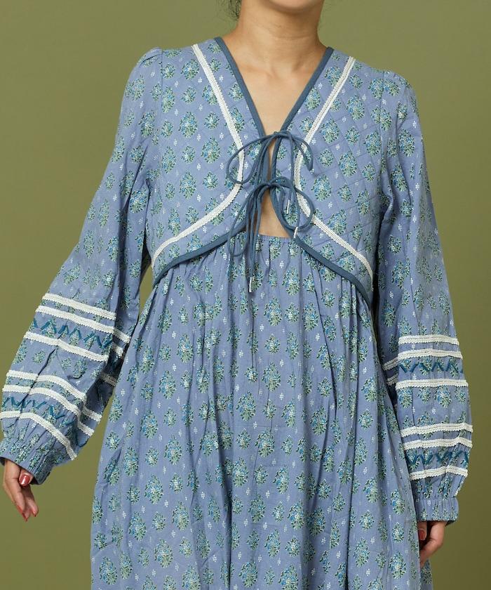 胸部絎縫 蝴蝶結 胸部鏤空 連衣裙