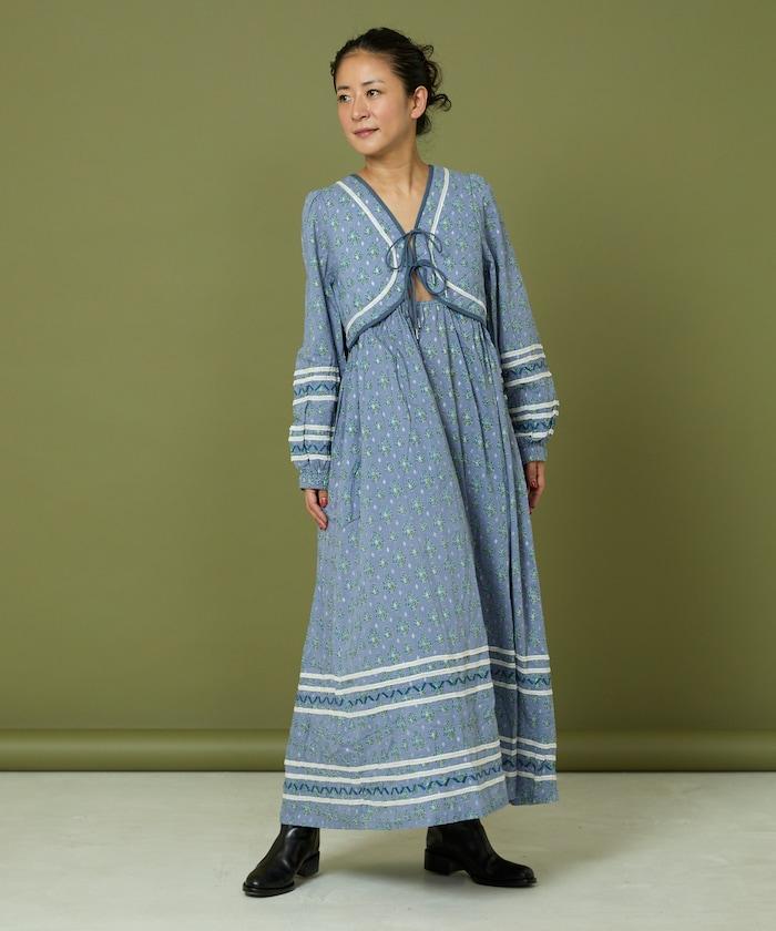 胸部絎縫 蝴蝶結 胸部鏤空 連衣裙