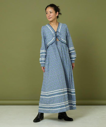 胸部絎縫 蝴蝶結 胸部鏤空 連衣裙