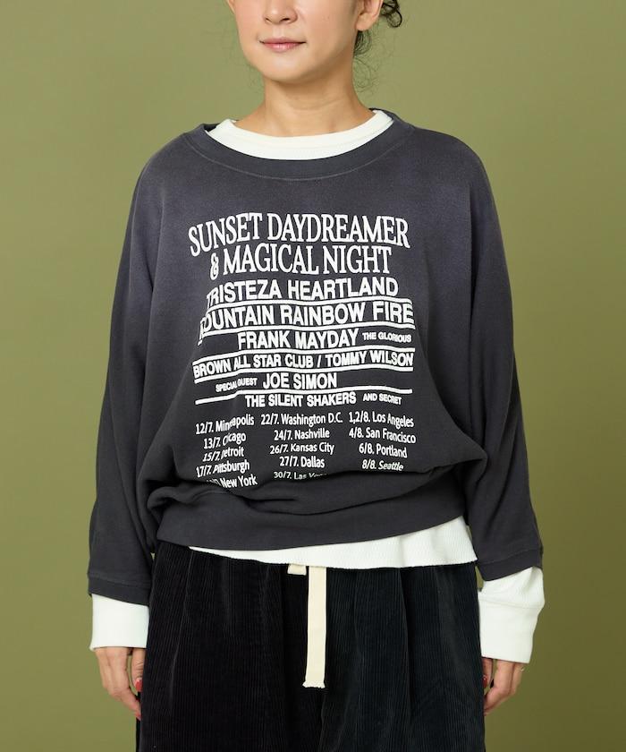 漸變印花蝙蝠袖衛衣