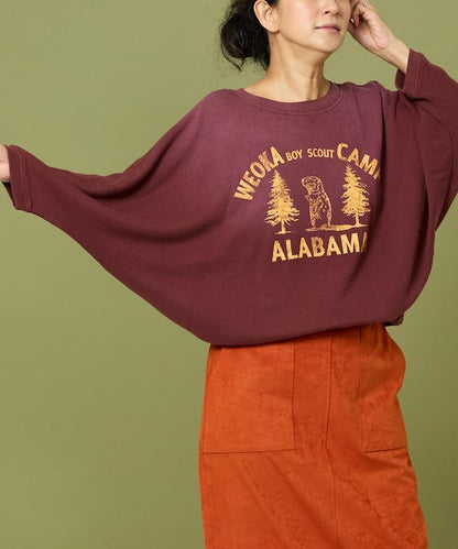 漸變印花蝙蝠袖衛衣