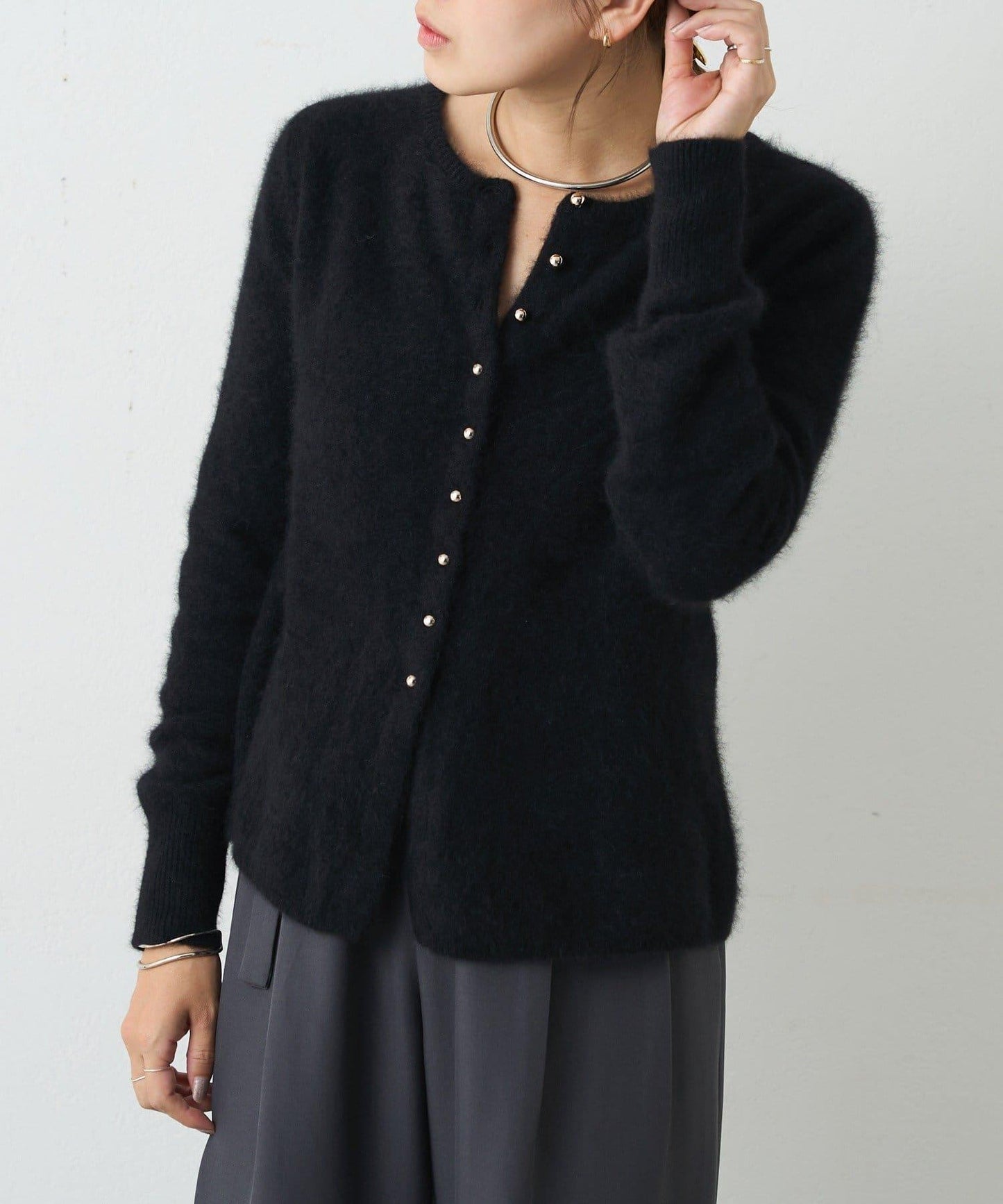 貉毛荷葉邊開衫