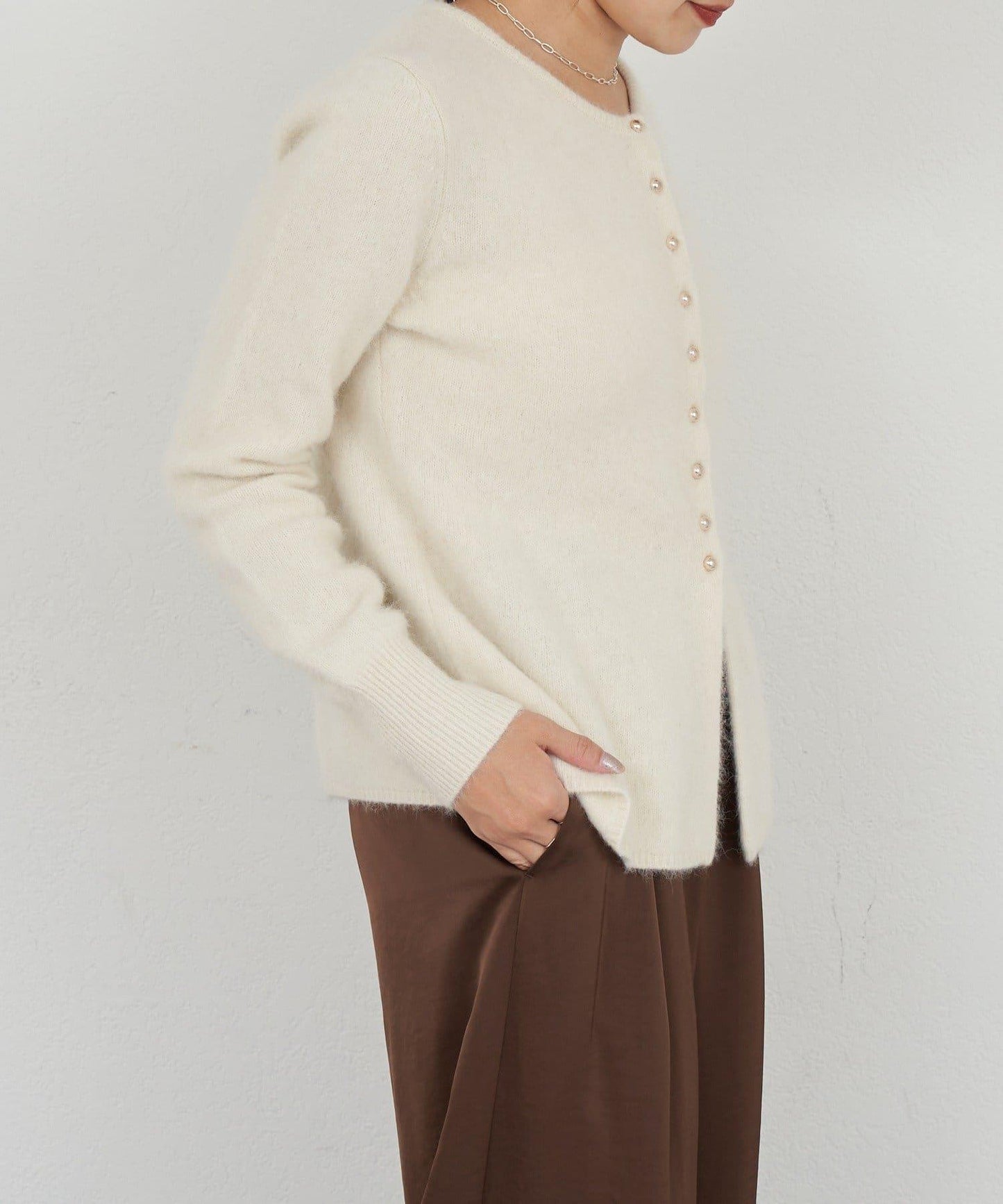 貉毛荷葉邊開衫