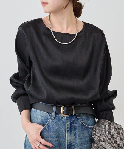 側開衩透視長款上衣