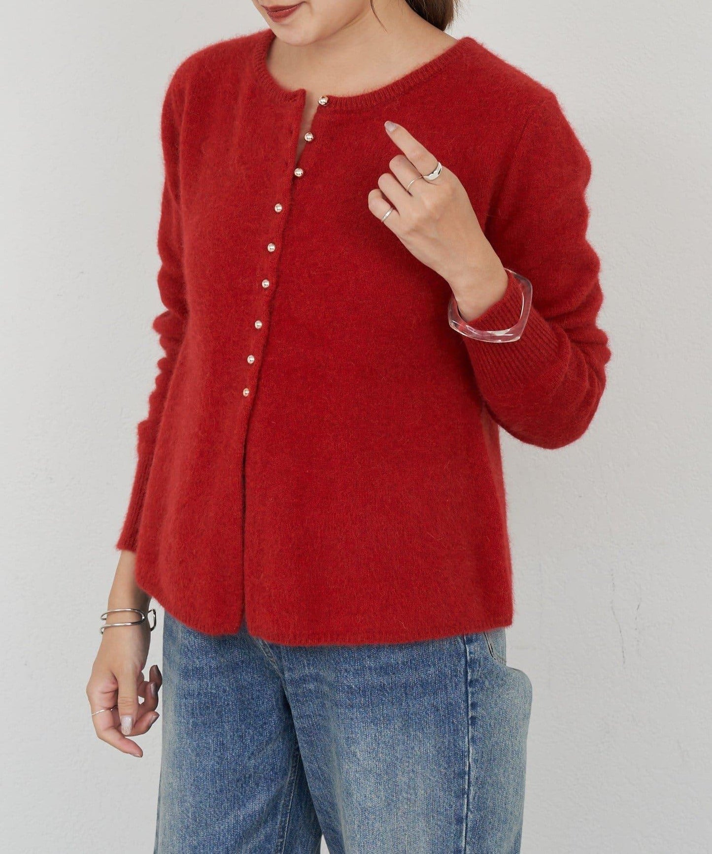 貉毛荷葉邊開衫