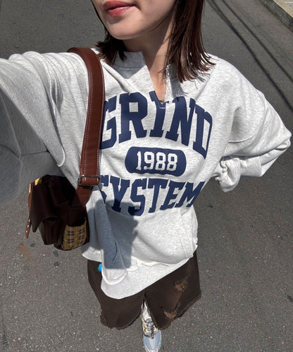 寬鬆學院風開衫衛衣