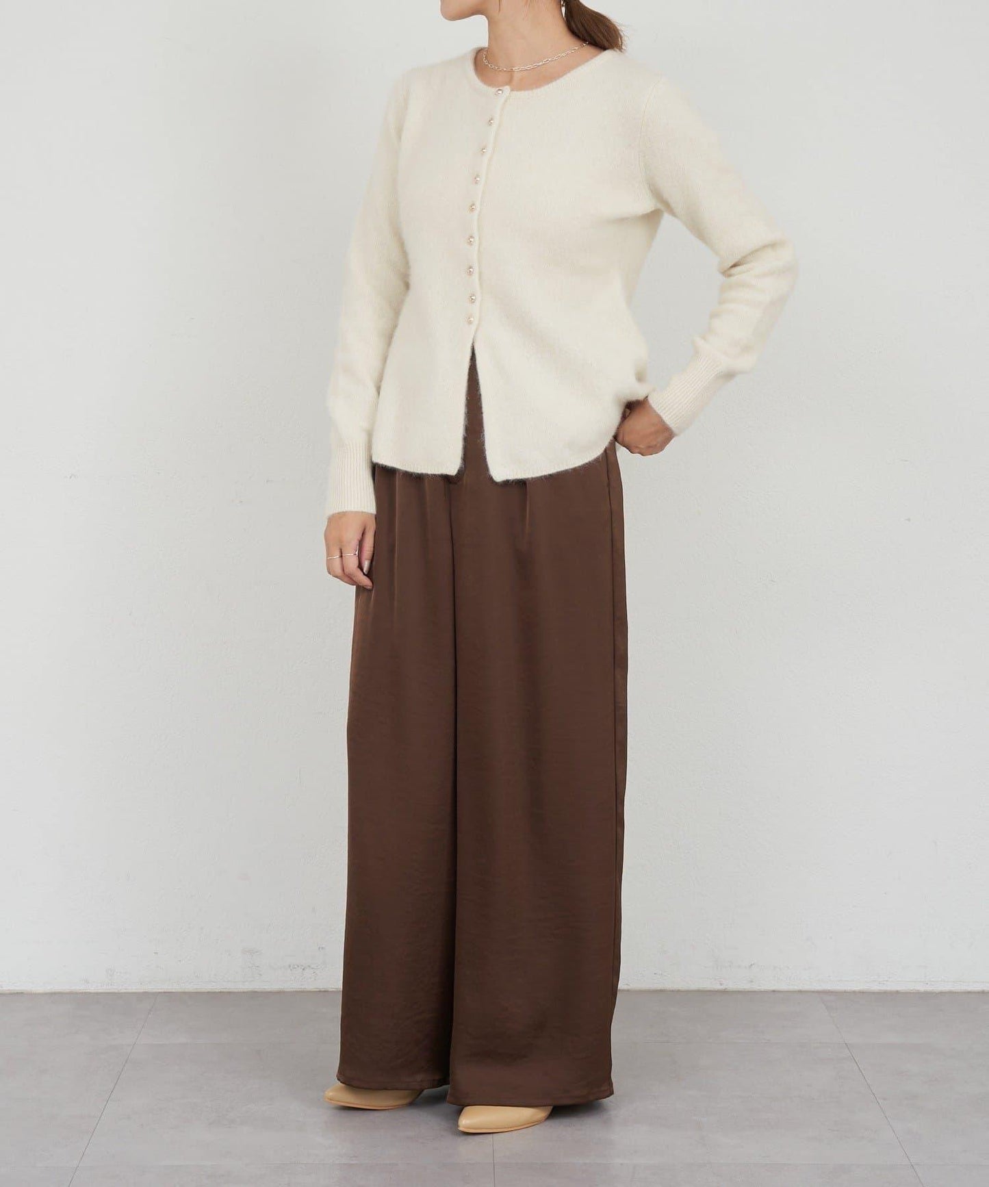 貉毛荷葉邊開衫