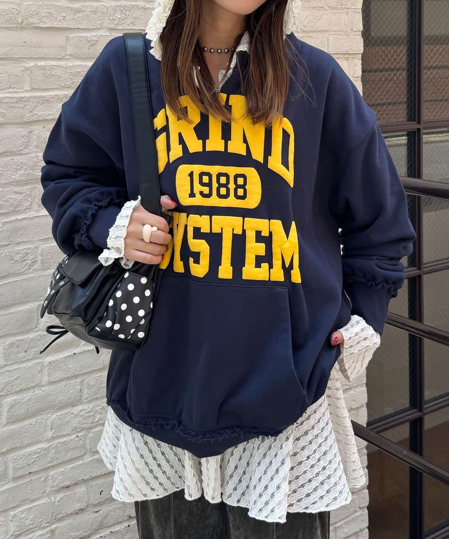 寬鬆學院風開衫衛衣