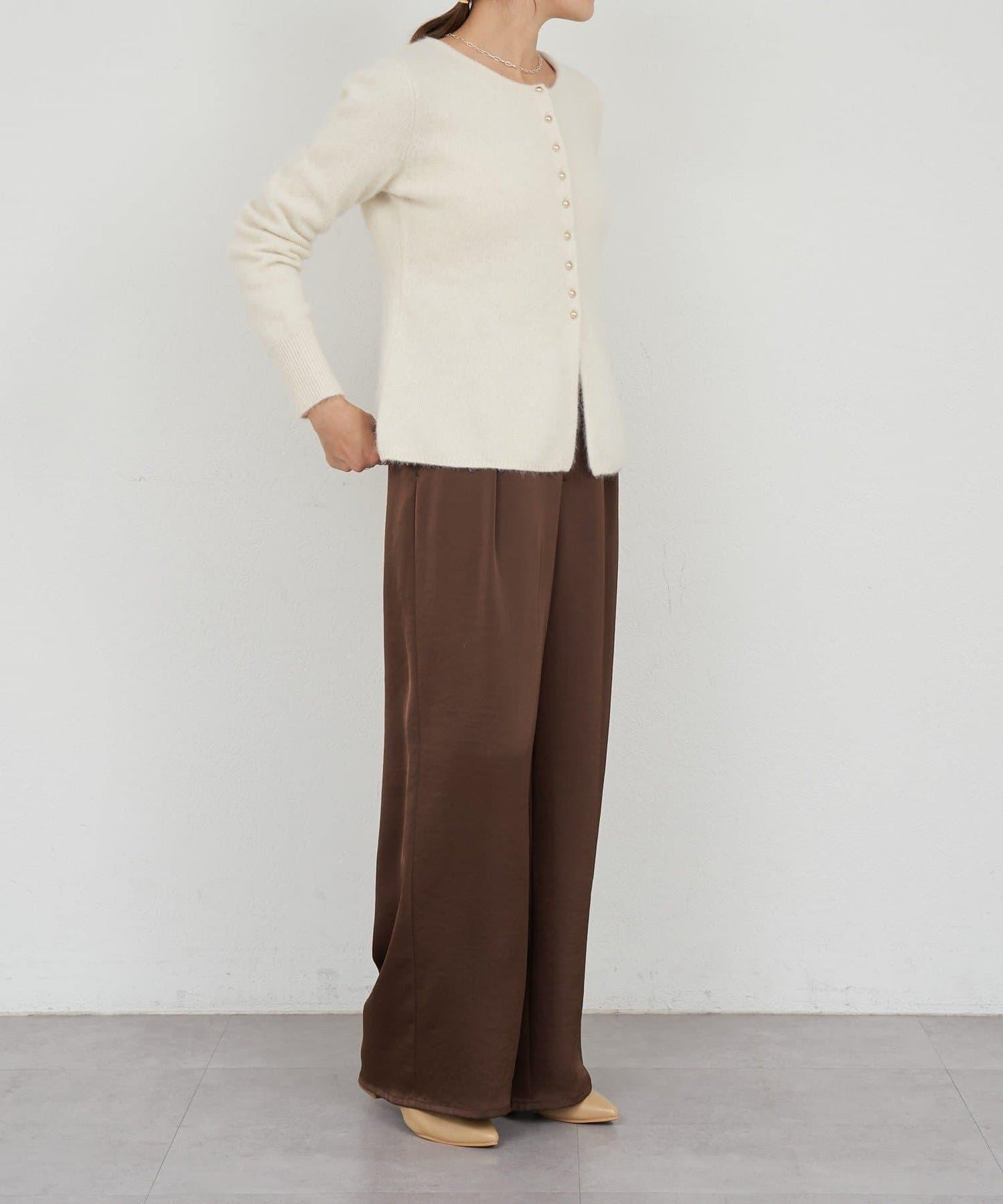 貉毛荷葉邊開衫