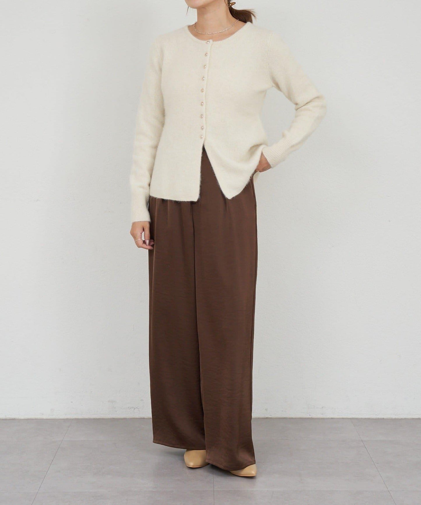 貉毛荷葉邊開衫