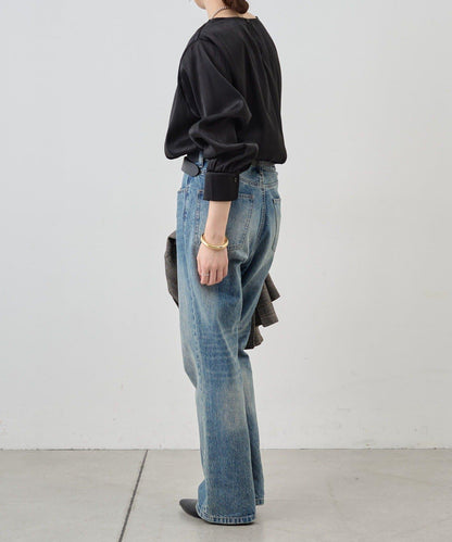 側開衩透視長款上衣