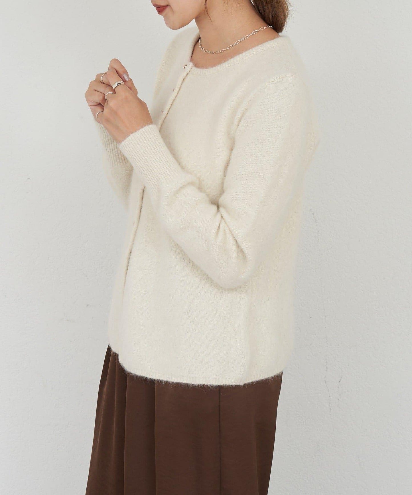 貉毛荷葉邊開衫