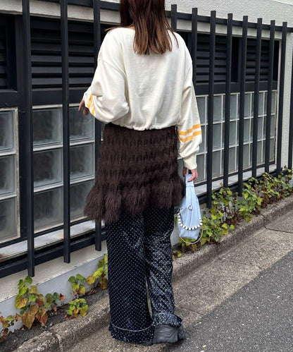 抽繩下襬數字印花短款衛衣