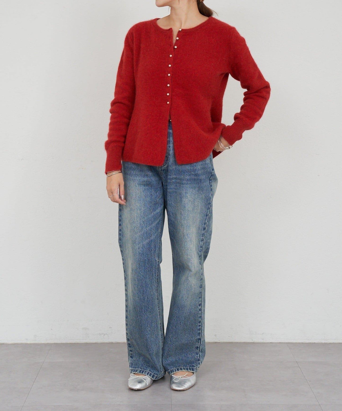 貉毛荷葉邊開衫