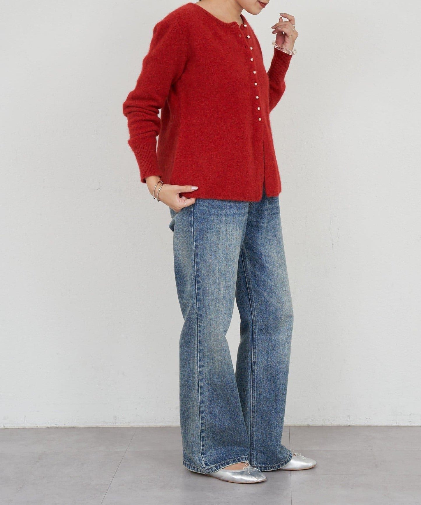 貉毛荷葉邊開衫