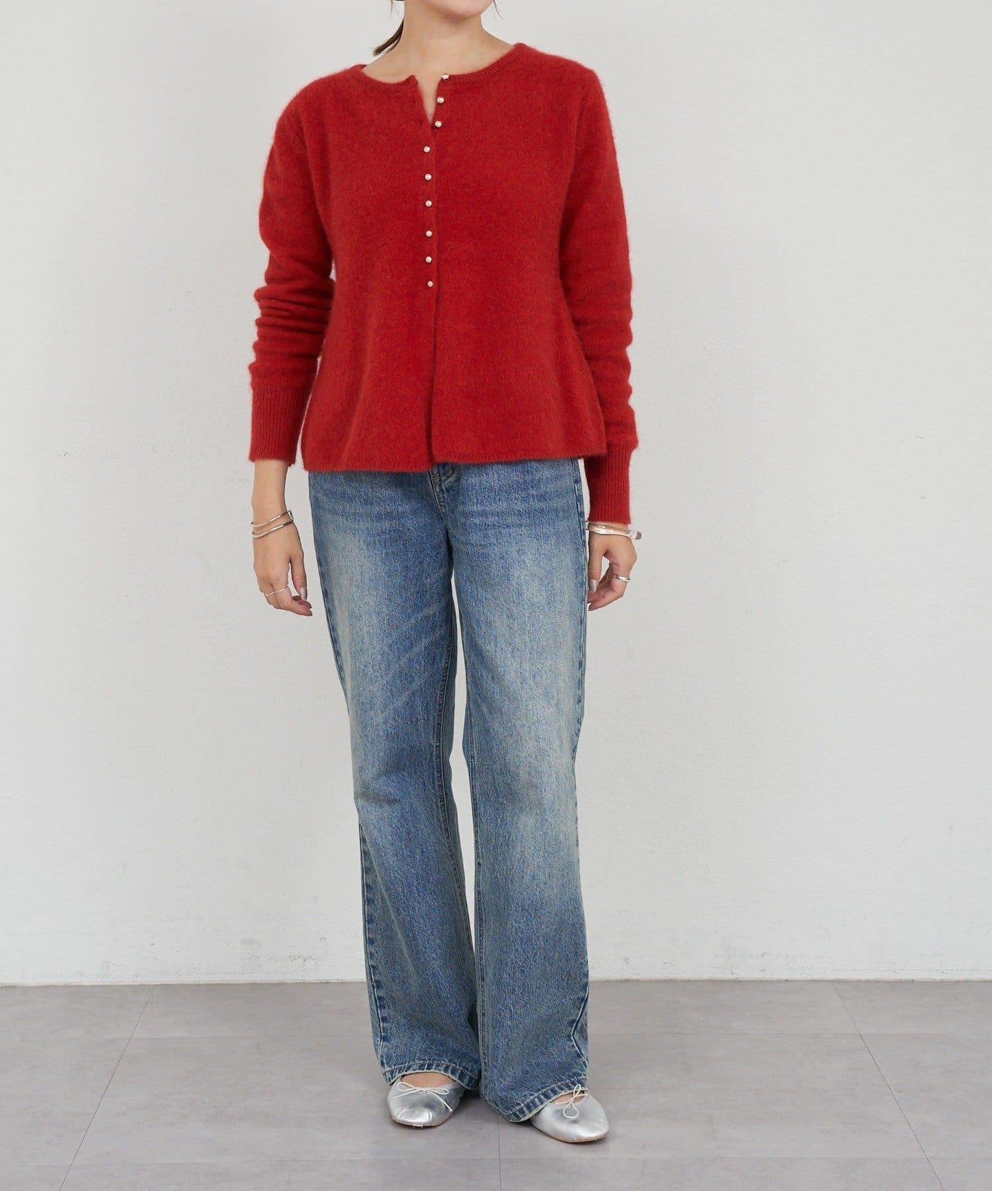 貉毛荷葉邊開衫