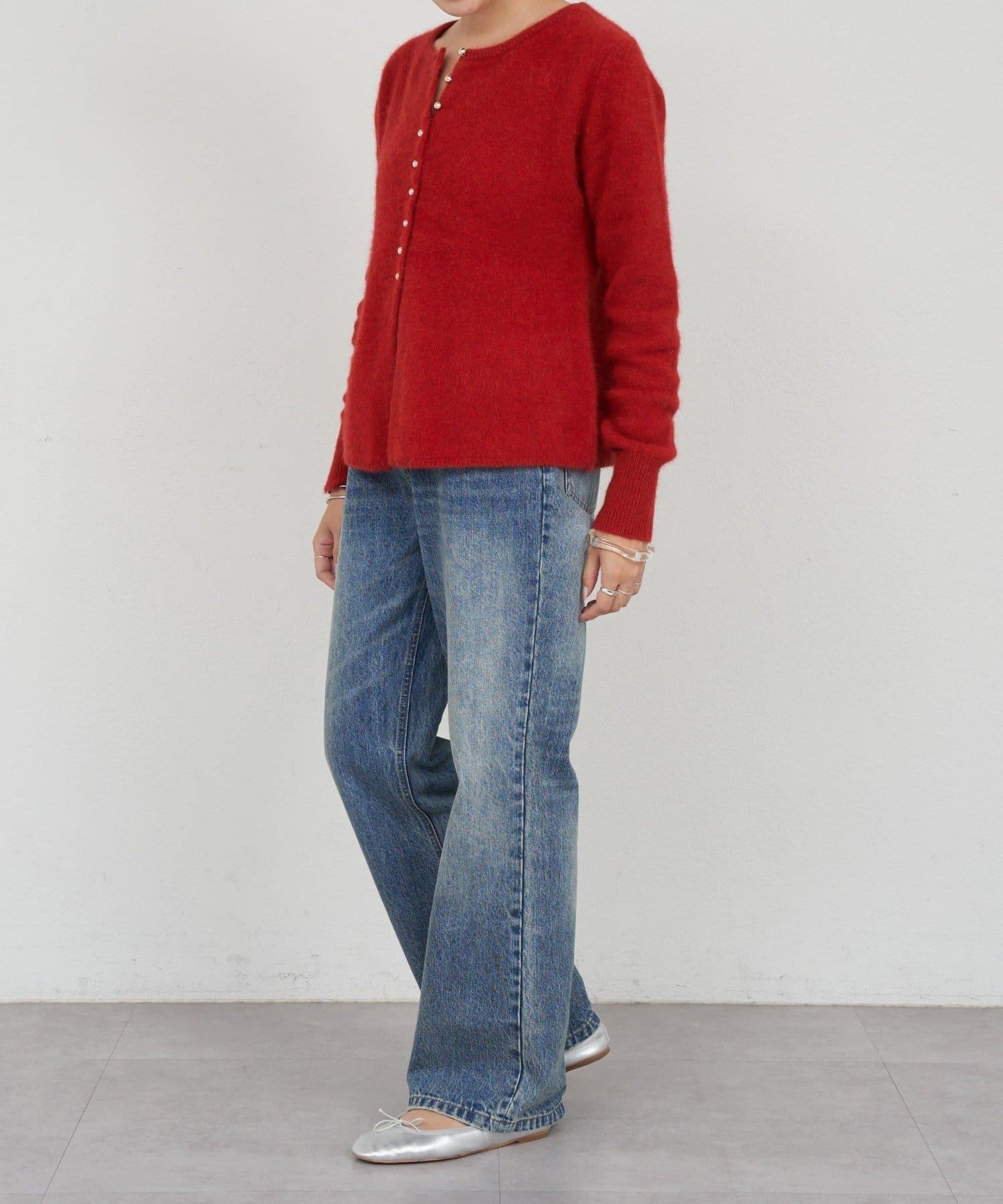 貉毛荷葉邊開衫