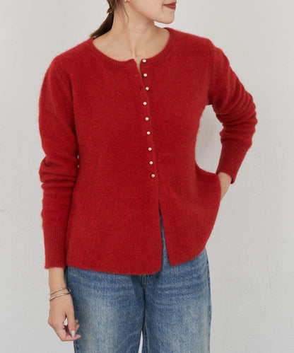 貉毛荷葉邊開衫