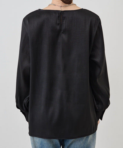 側開衩透視長款上衣