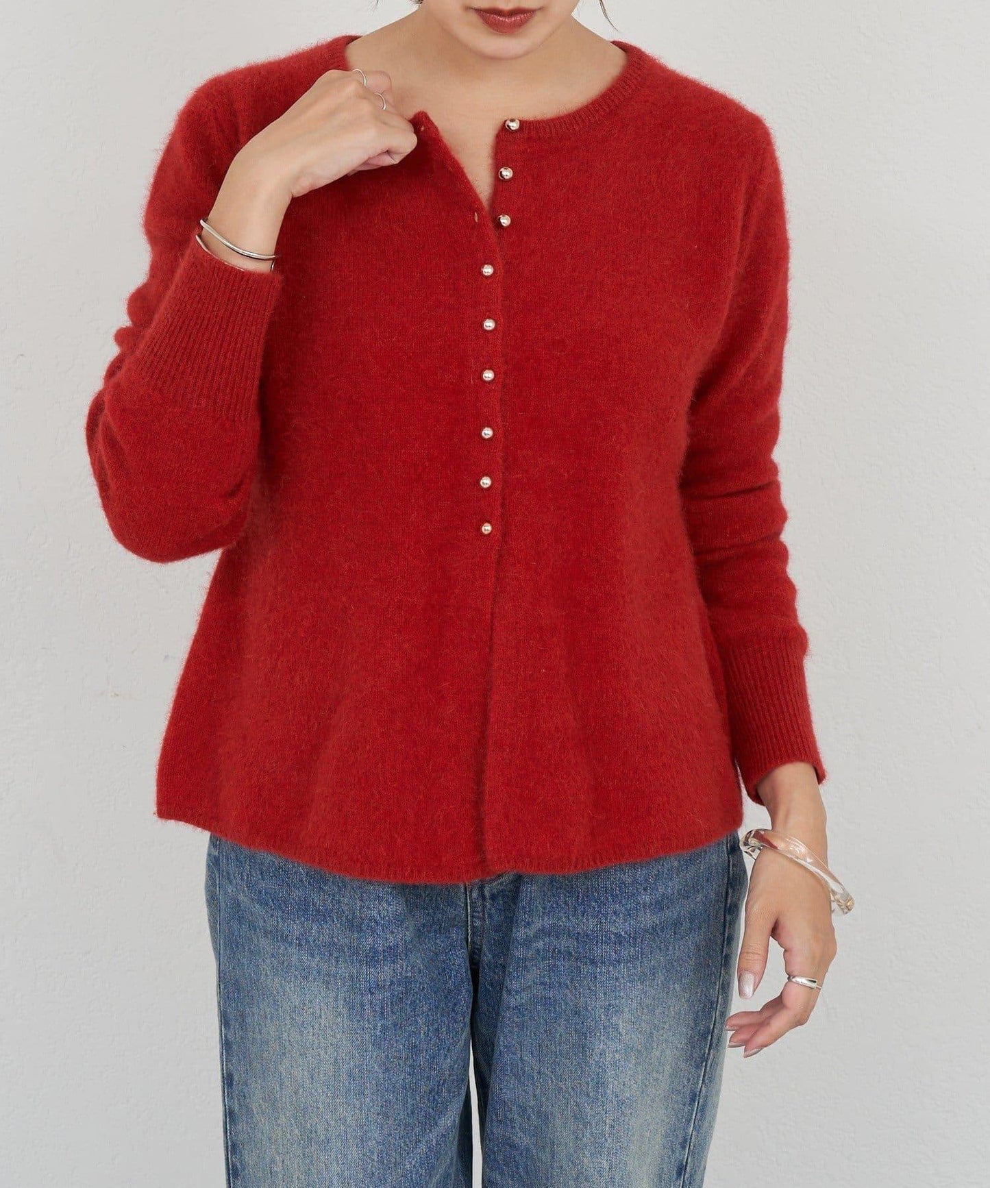 貉毛荷葉邊開衫