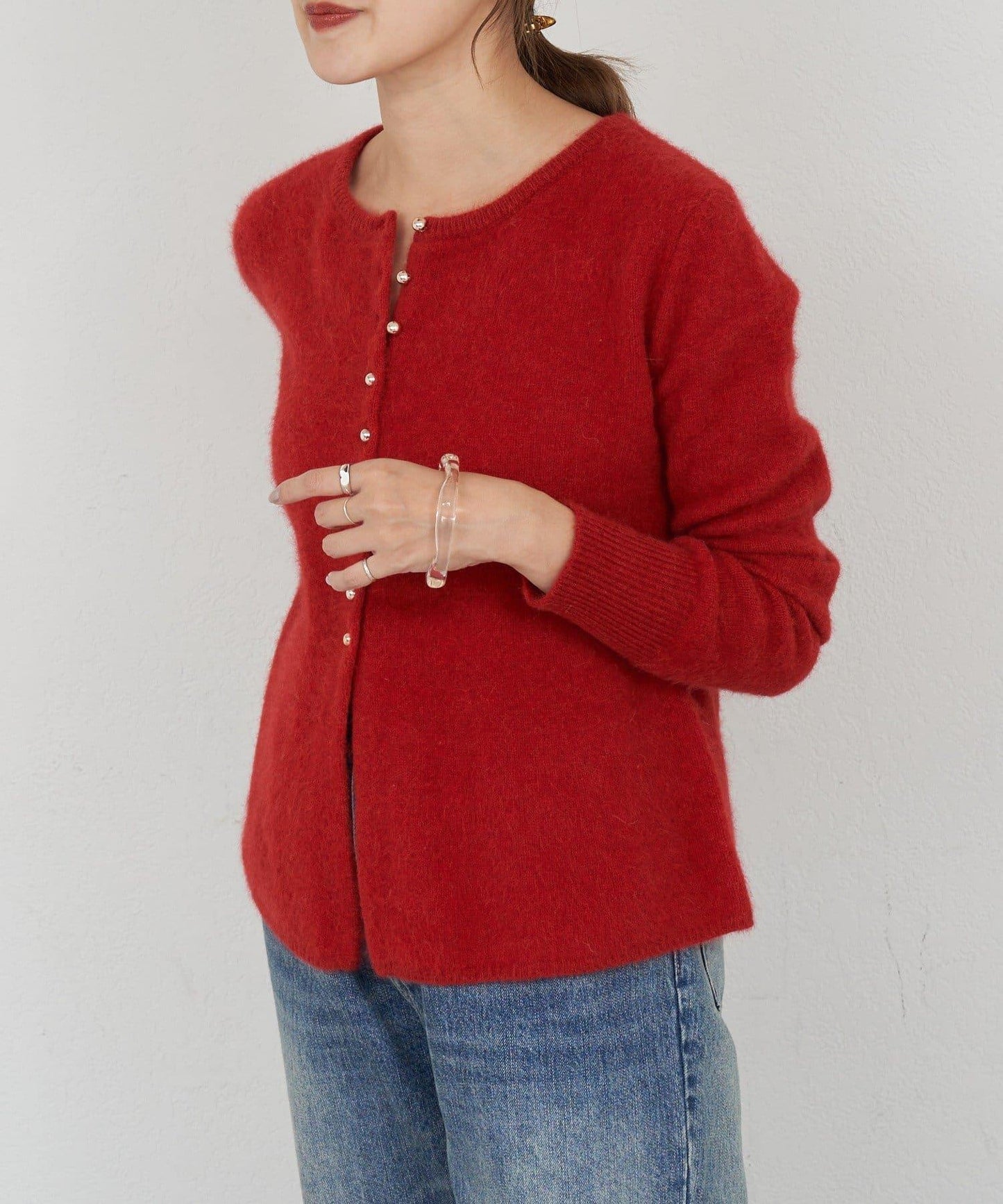 貉毛荷葉邊開衫