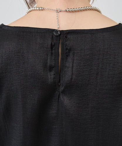 側開衩透視長款上衣