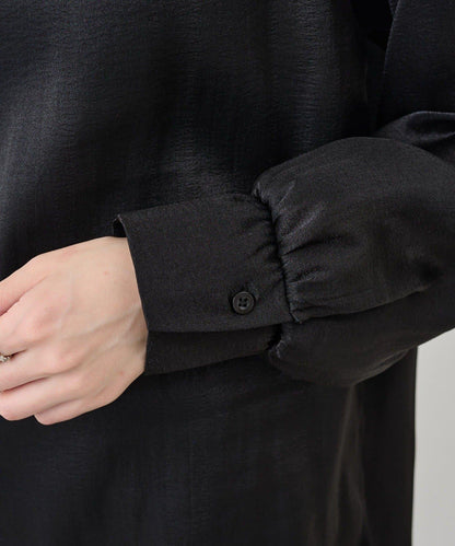 側開衩透視長款上衣