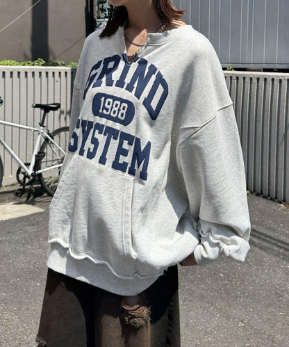 寬鬆學院風開衫衛衣