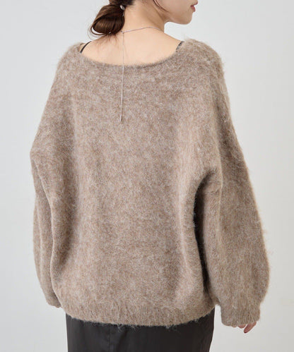 毛絨V領套頭衫