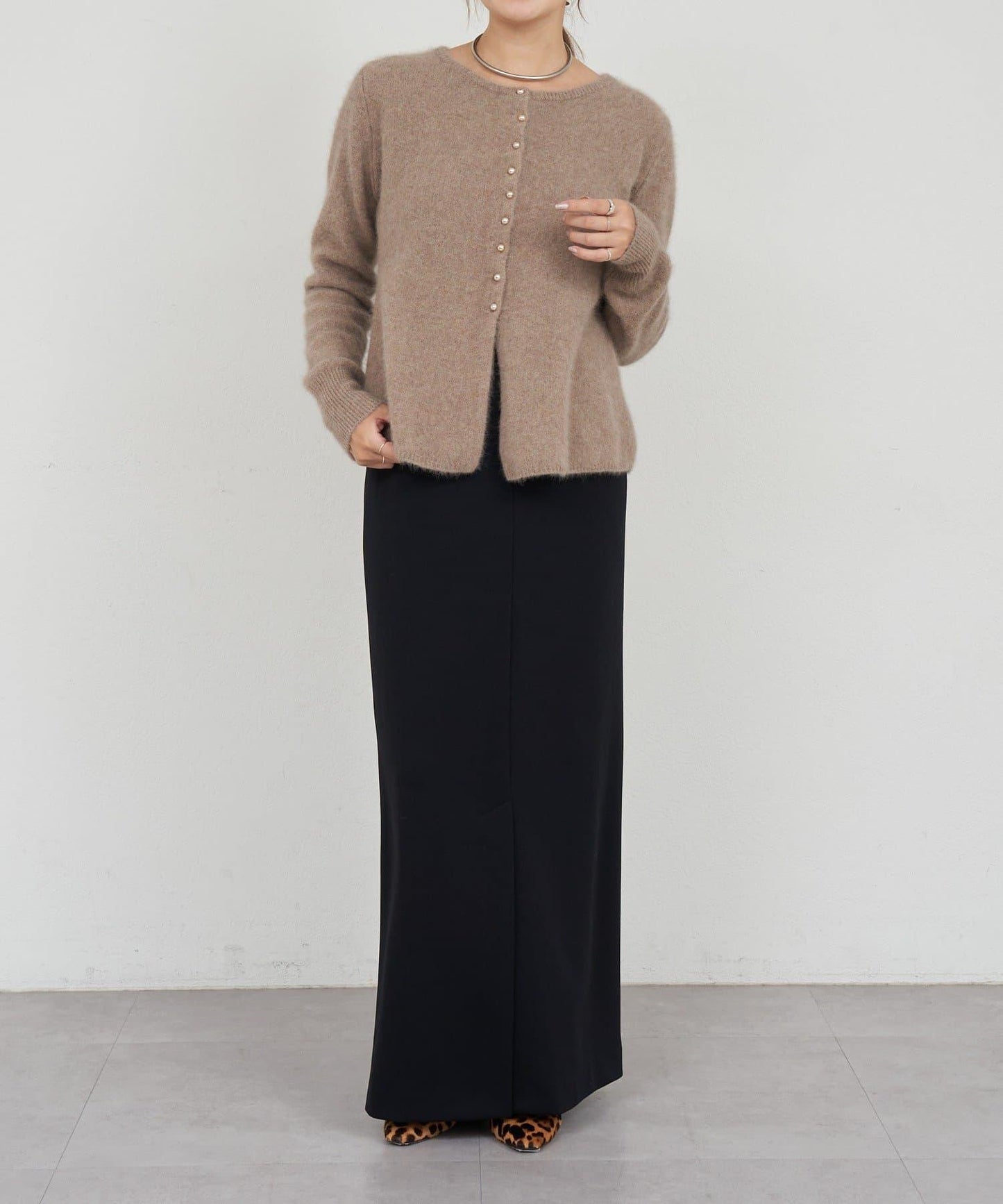 貉毛荷葉邊開衫