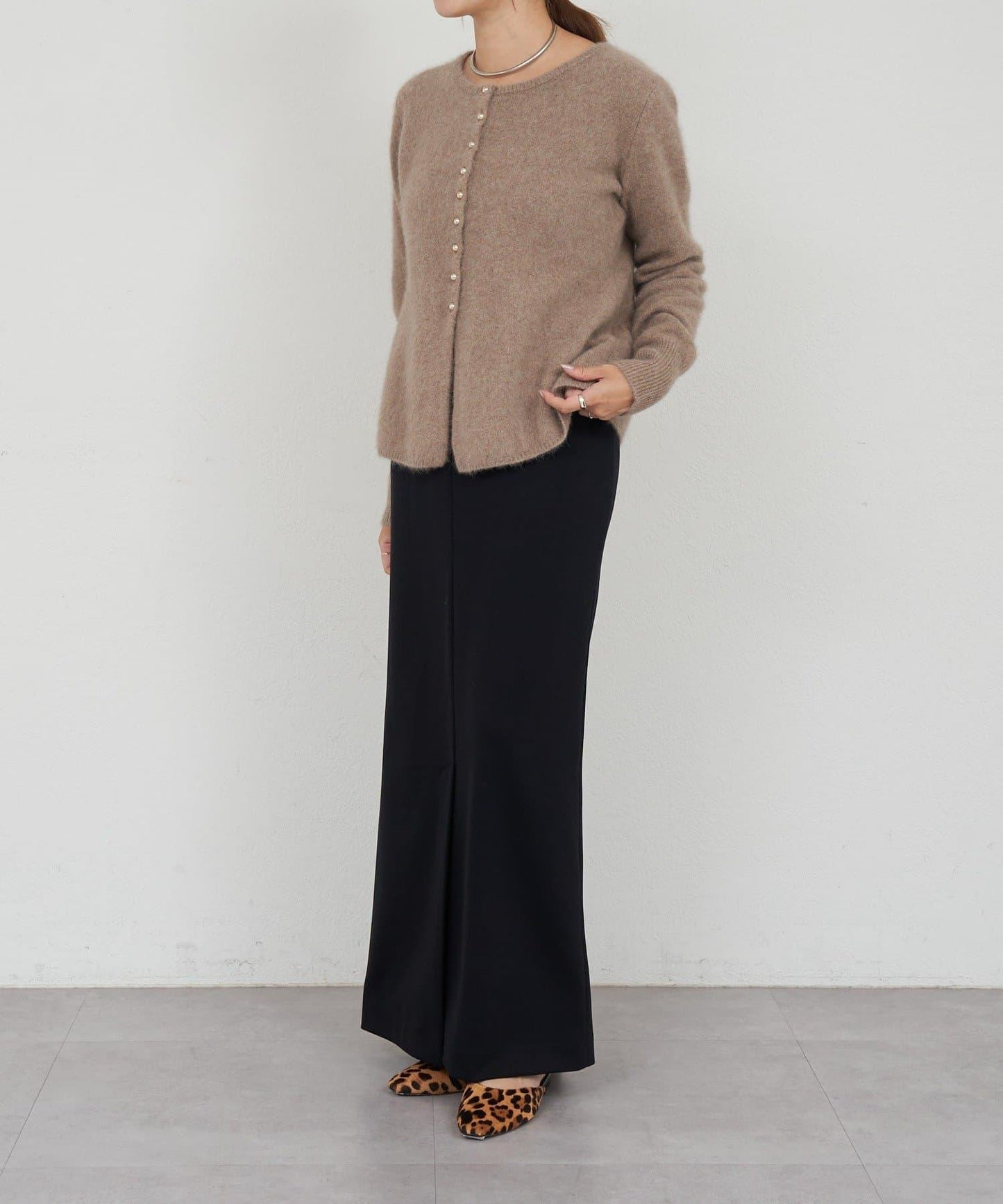 貉毛荷葉邊開衫