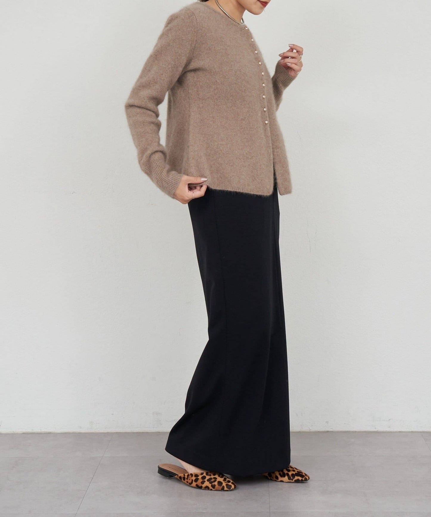 貉毛荷葉邊開衫