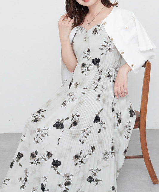 【 natural couture】兩側百褶吊帶連衣裙