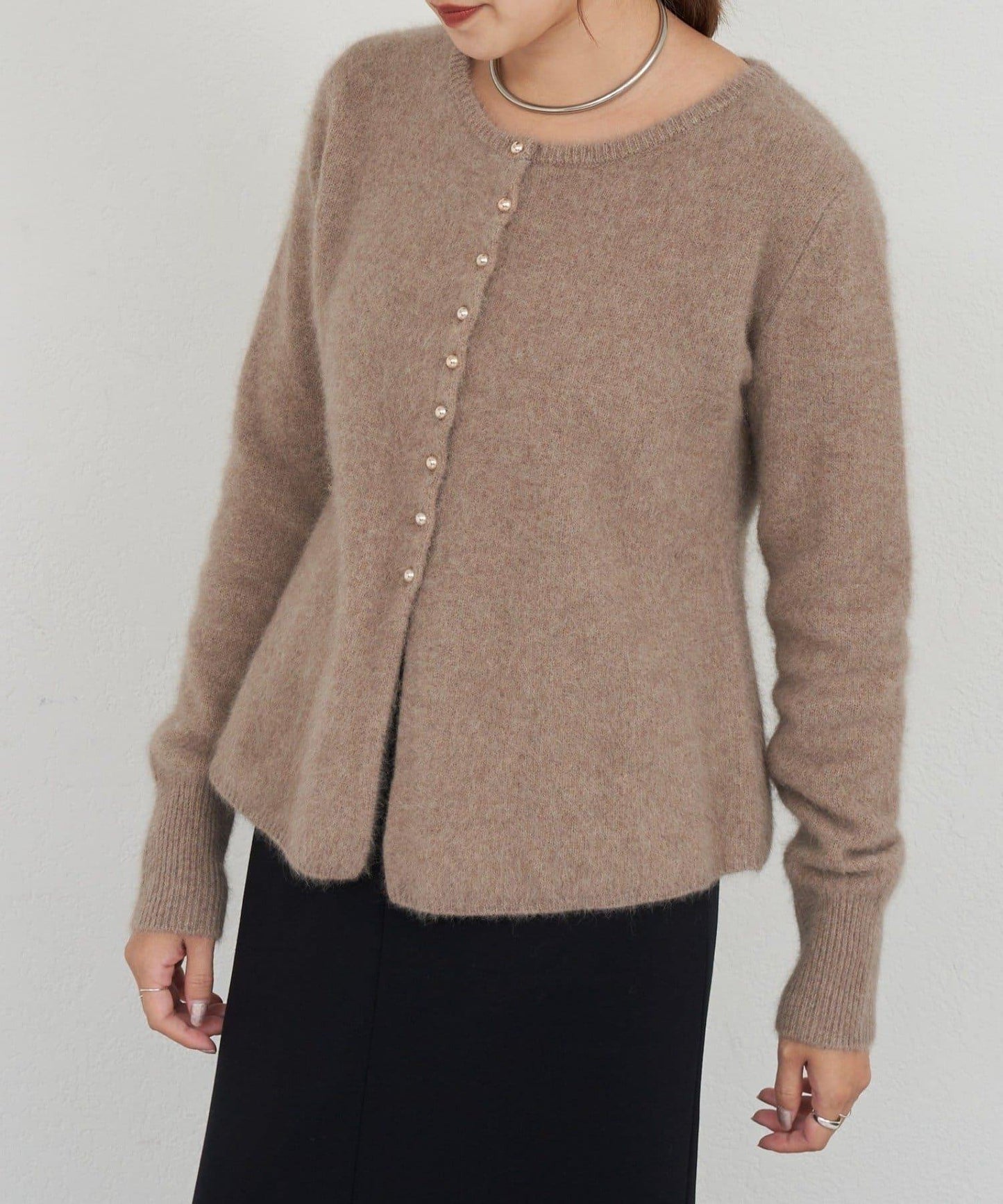 貉毛荷葉邊開衫